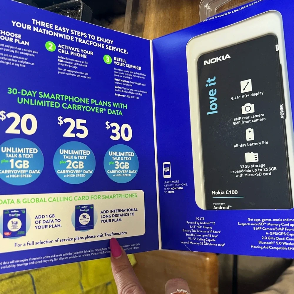 Nokia C100 Smartphone with Tracfone Service